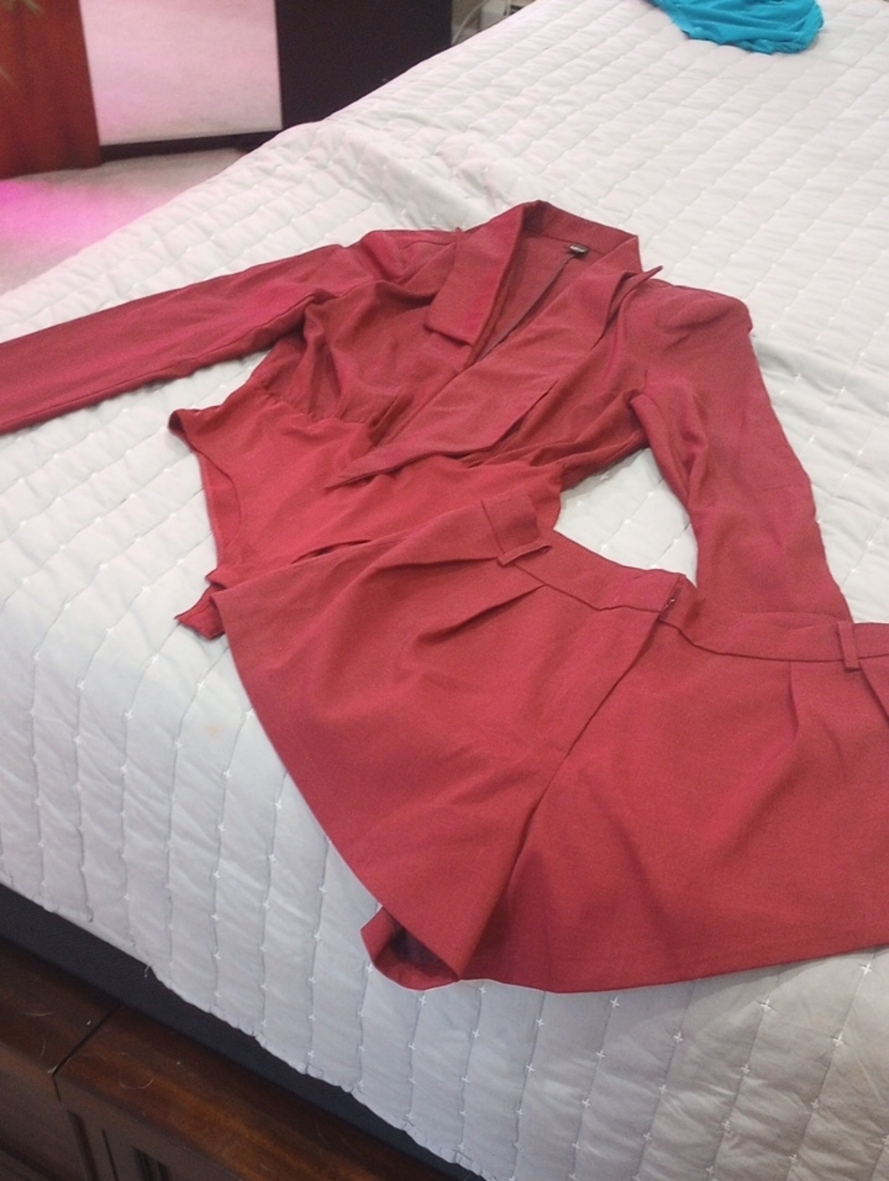 Women's Dusty Rose Tailored Blazer and Skirt Set